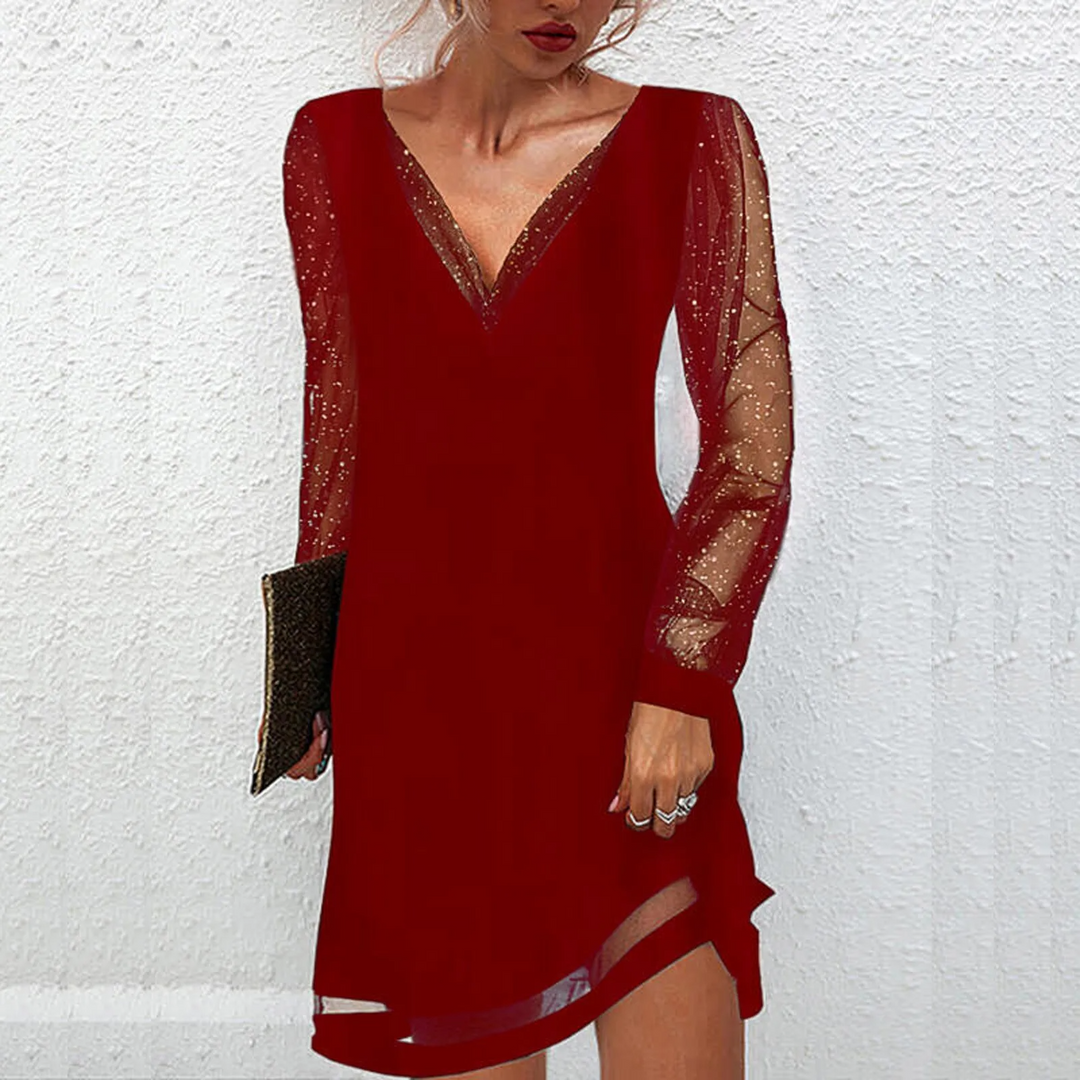 LILA™ - Abito con Maniche in Pizzo