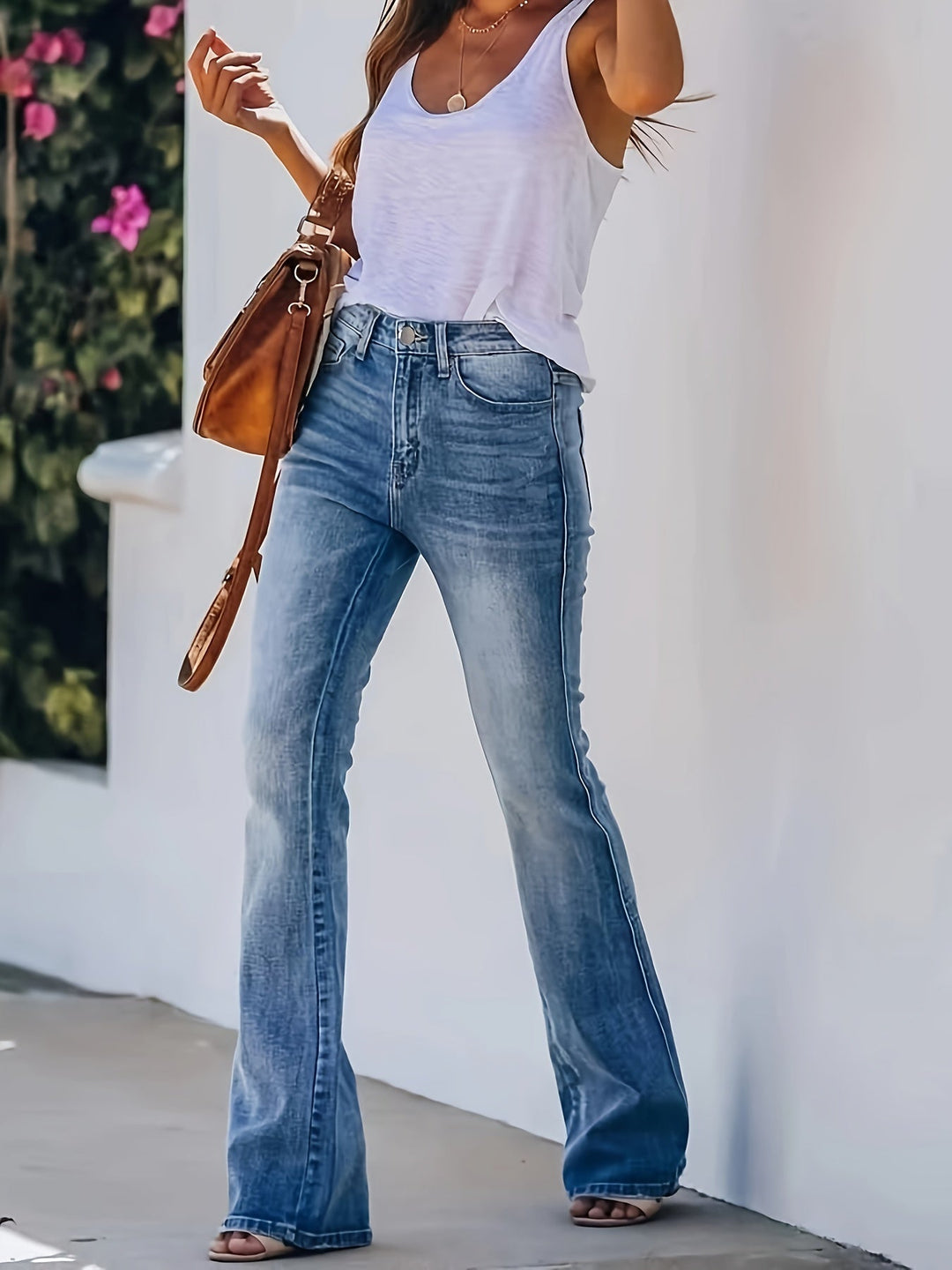 ESTELLE™ - Jeans Flare Classici a Vita Media