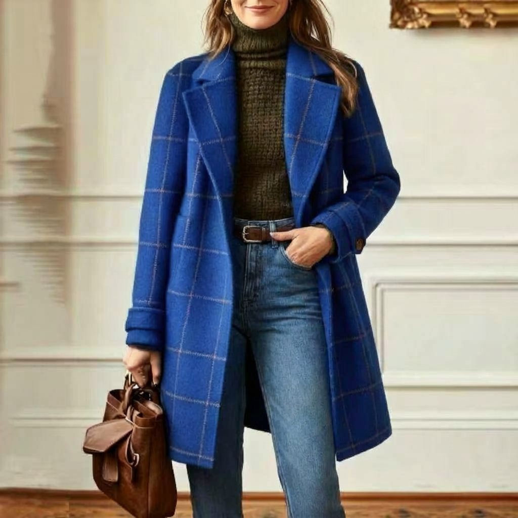 Cambridge – Elegante Cappotto in Lana a Quadri per Donne