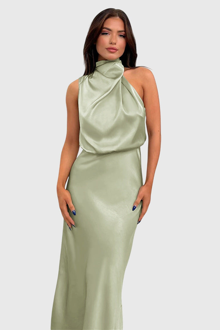 AVA | ABITO HALTER IN SATIN GLAMOUROSO
