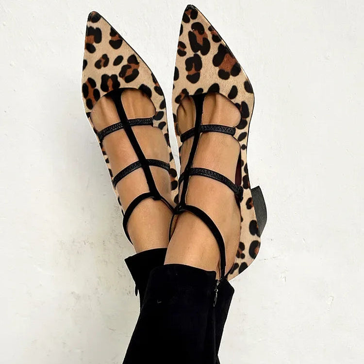 Bridget | Tacchi a Balletto con Cinturino Leopardo