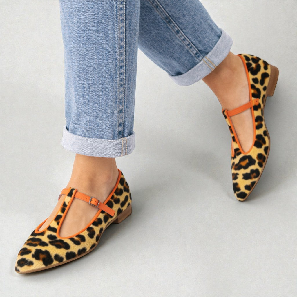 Lulu | Ballerine T-strap Leopardate