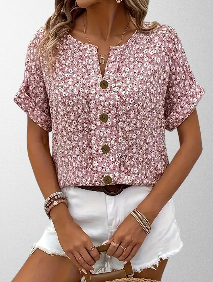 Olivia - Blusa a Bottoni Floreale