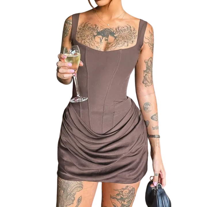 MARIBETH™ – Mini Abito Corsetto Sexy con Coulisse Arricciato