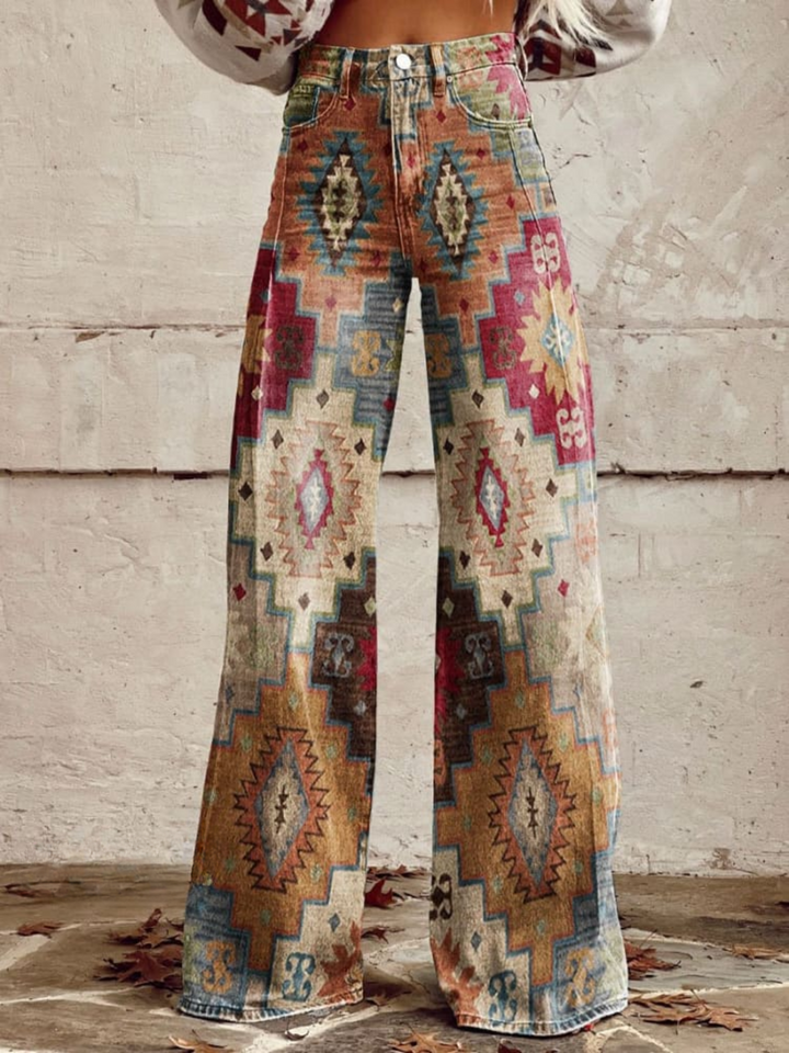 SIENNA™ - Pantaloni a Gamba Larga Vintage Boho