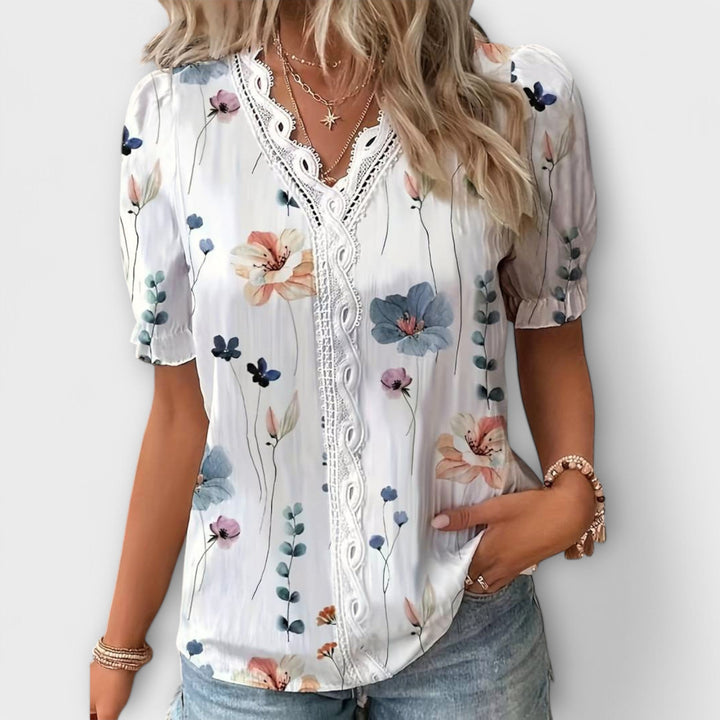 Emily - Blusa alla Moda con Collo Punta