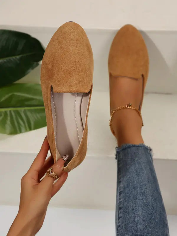 Sherna | Scarpe Slip-On a Punta con Suola Morbida per Donna in Colori Solidi