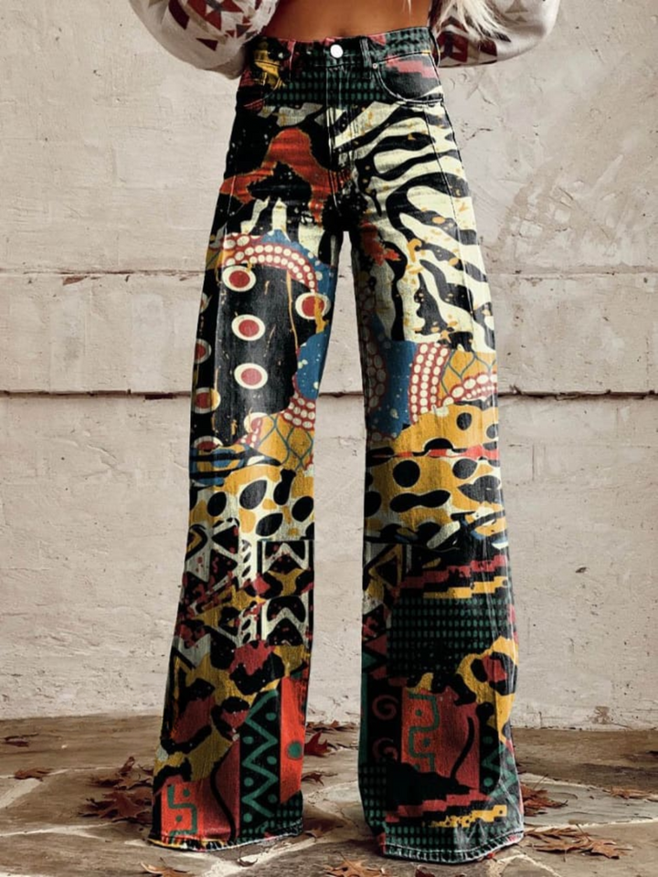 FELICITY™ - Pantaloni a Gamba Larga con Stampa Artistica
