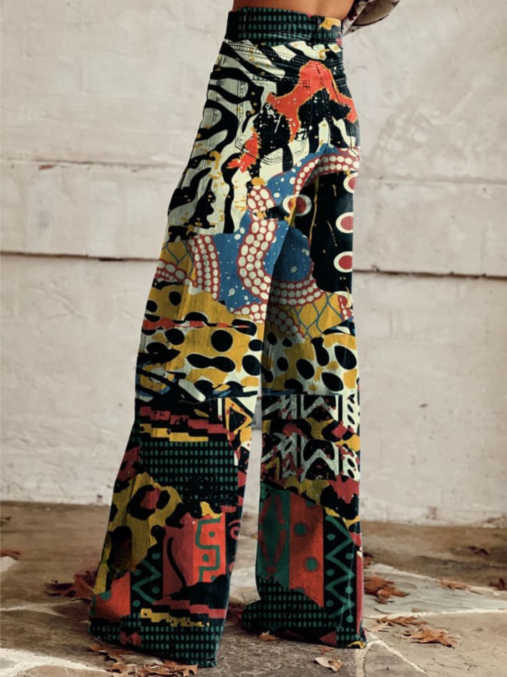 FELICITY™ - Pantaloni a Gamba Larga con Stampa Artistica