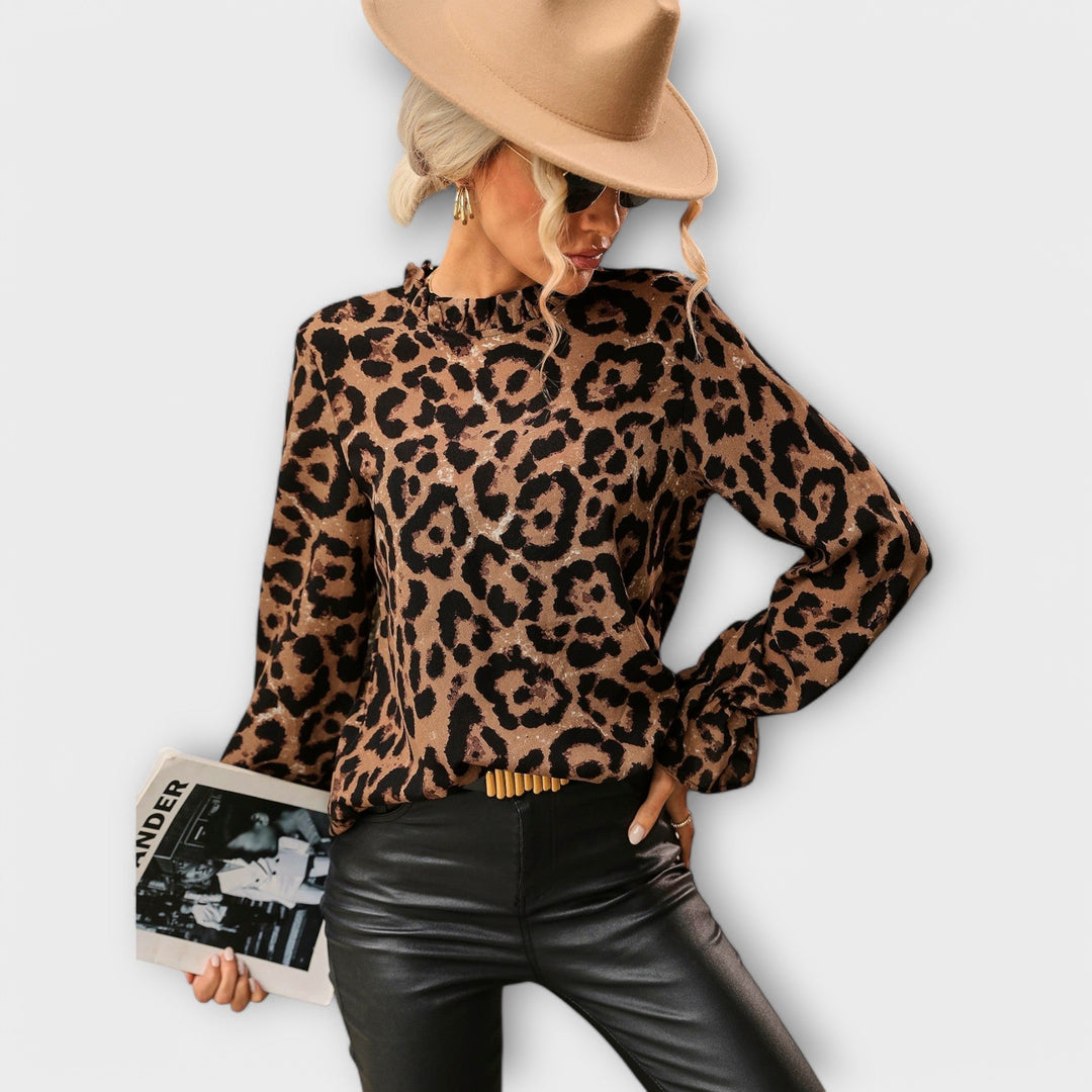 Kayla - Blusa Leoblouse con Collo Plissettato