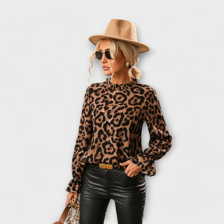 Kayla - Blusa Leoblouse con Collo Plissettato
