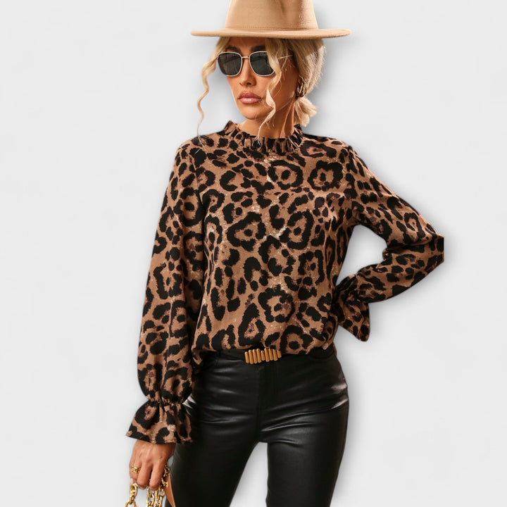 Kayla - Blusa Leoblouse con Collo Plissettato