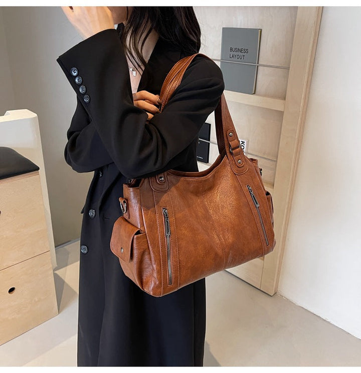 NOEMIE™ - Borsa a Spalla in Pelle Classica