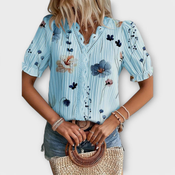 Emily - Blusa alla Moda con Collo Punta