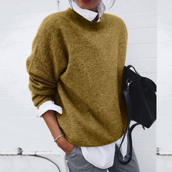Elena Pull Femme en Cachemire – Pull de Luxe avec Col Rond Classique & Coupe Élégante
