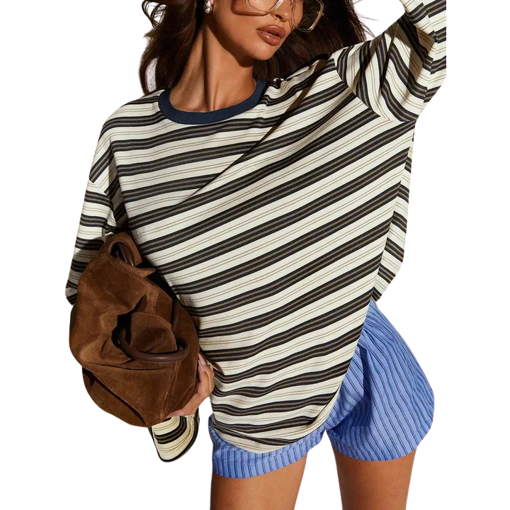 ROSINA™ – Maglia attillata a maniche lunghe a righe classiche