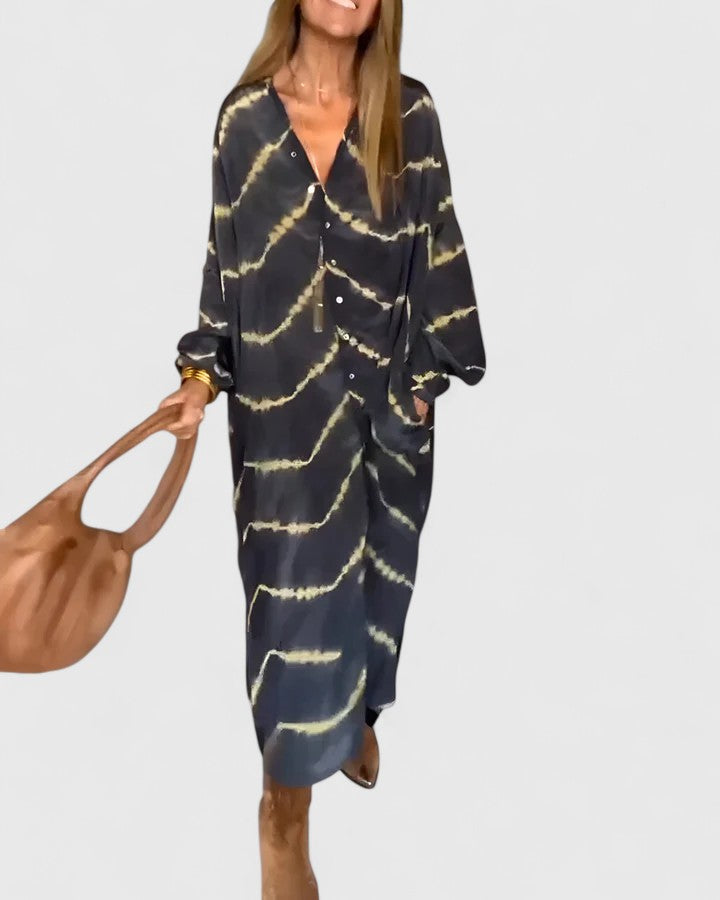 AMELIE | ELEGANTE ABITO MAXI STRIATO BOHO