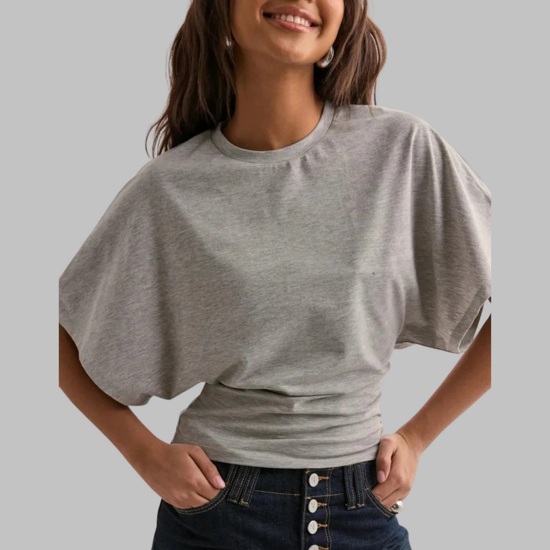 RAZI™ - Top Casual Fitted a Manica Mezza con Collo Rotondo