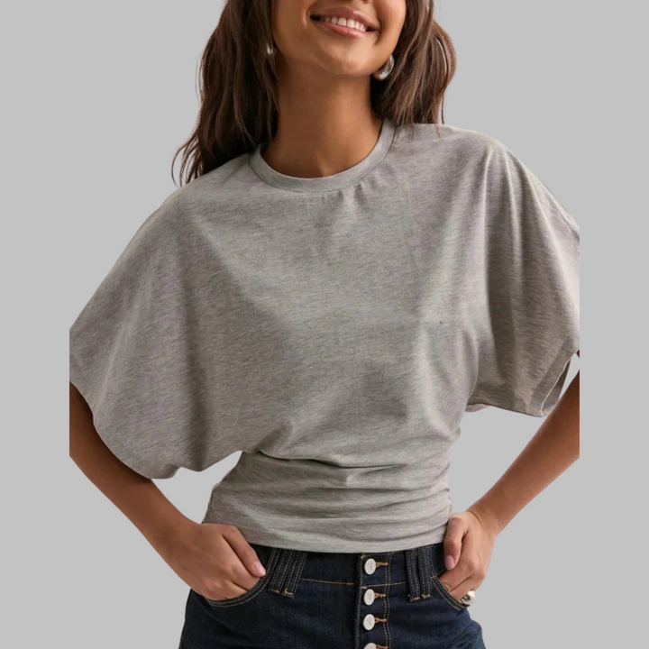 RAZI™ - Top Casual Fitted a Manica Mezza con Collo Rotondo