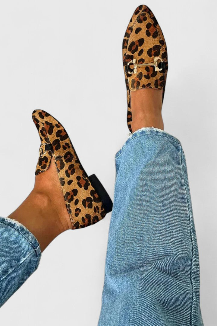Jalessa | Printed Buckle Detail Loafers