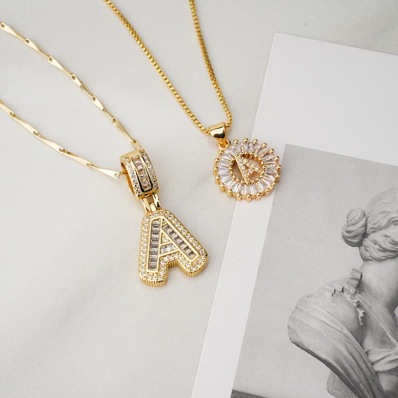 AISHA™ - Elegante Collana con Pendenti a Lettera Iniziale in 2 Pezzi