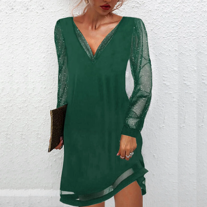 LILA™ - Abito con Maniche in Pizzo