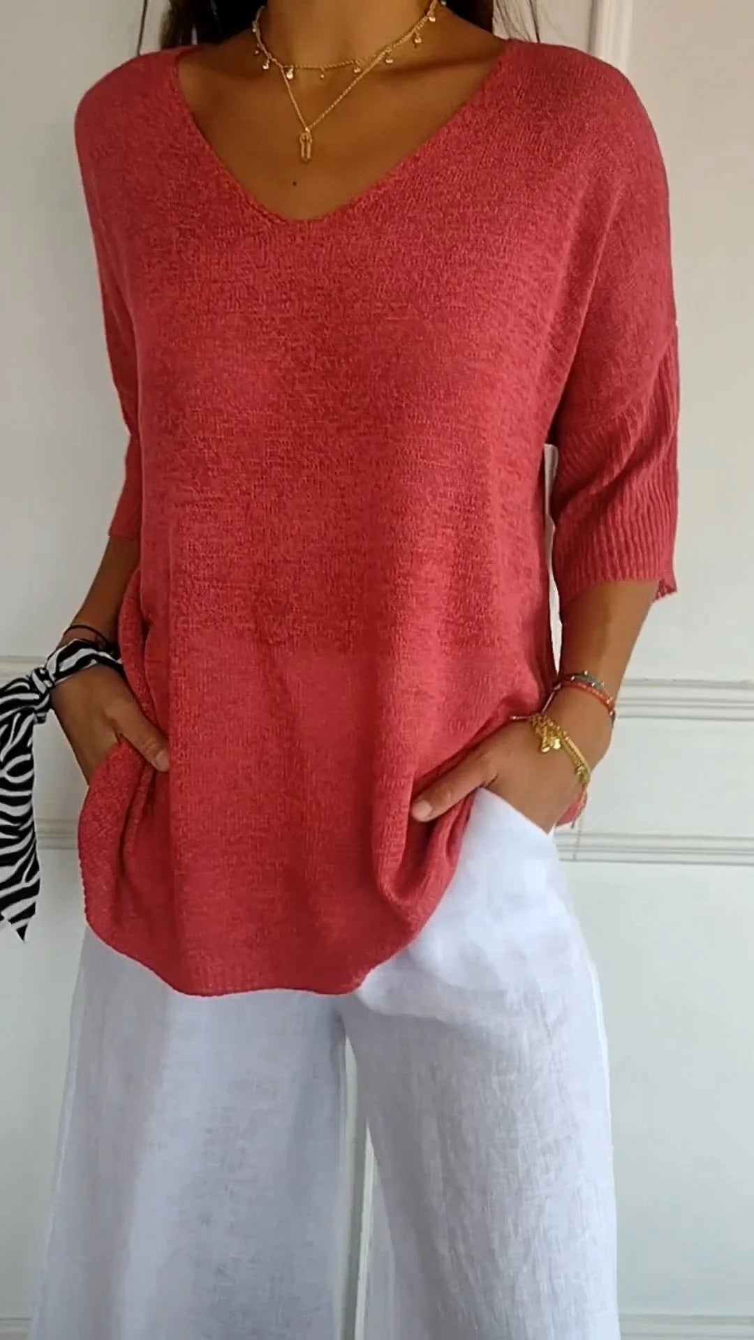 LAUREN™ - Top Casual con scollo a V