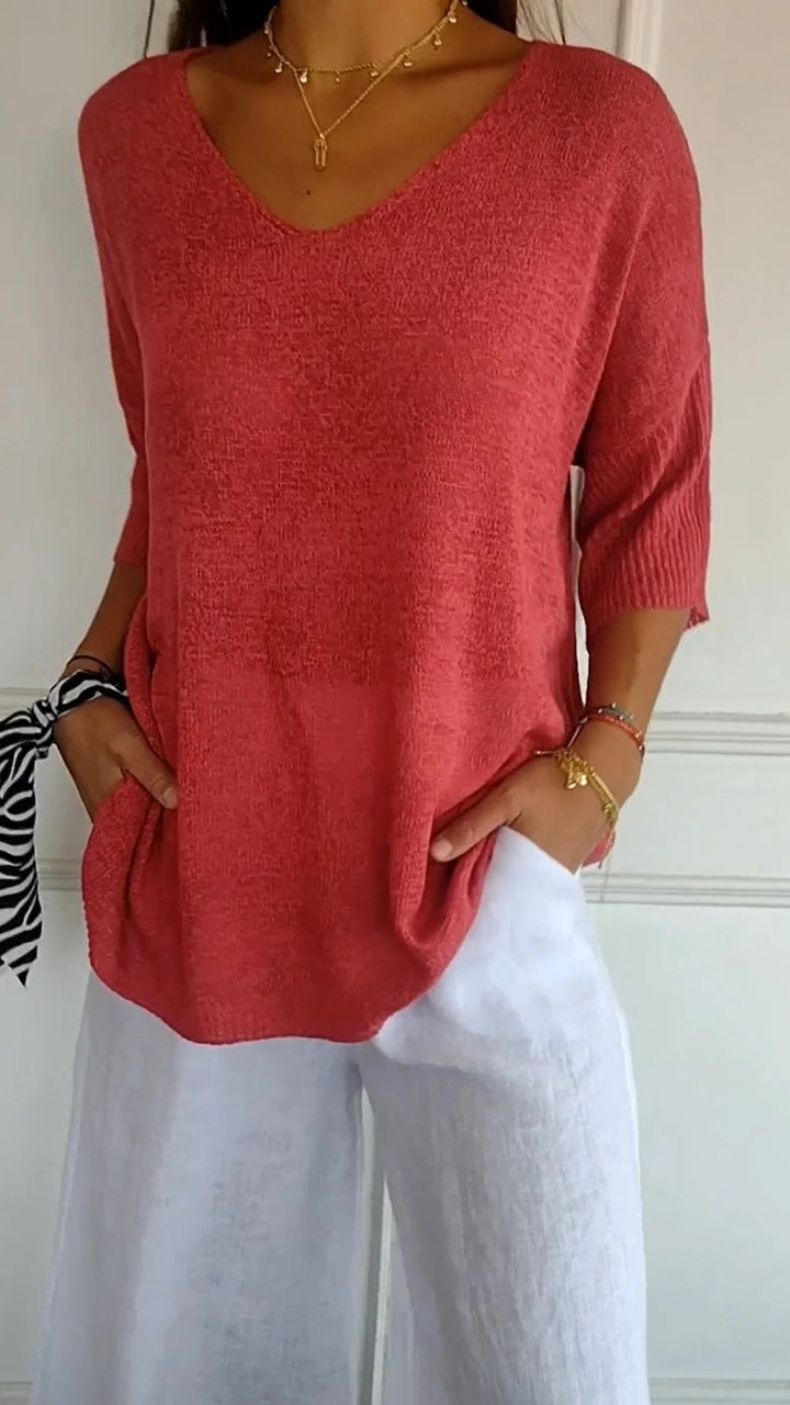 LAUREN™ - Top Casual con scollo a V