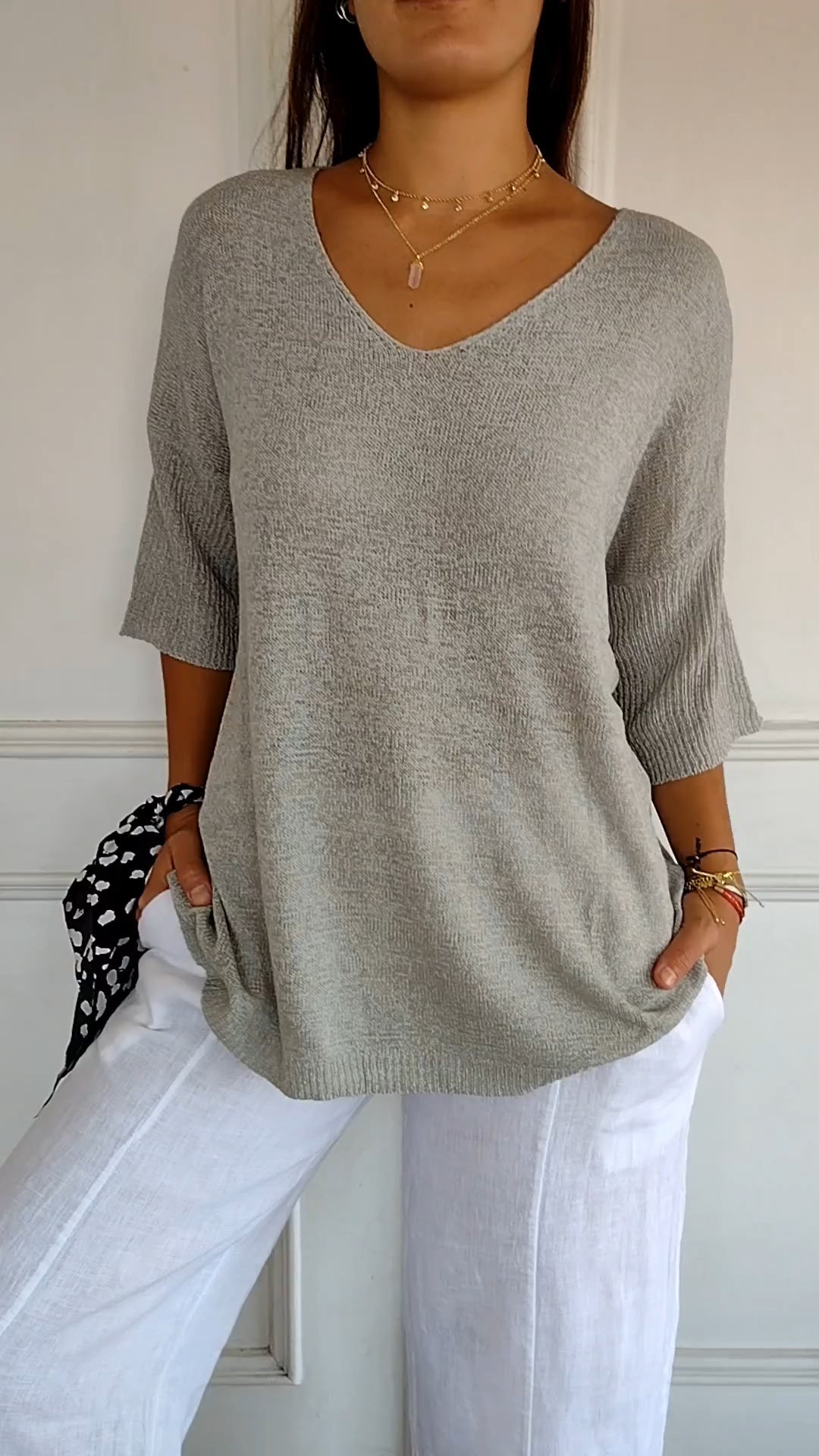 LAUREN™ - Top Casual con scollo a V
