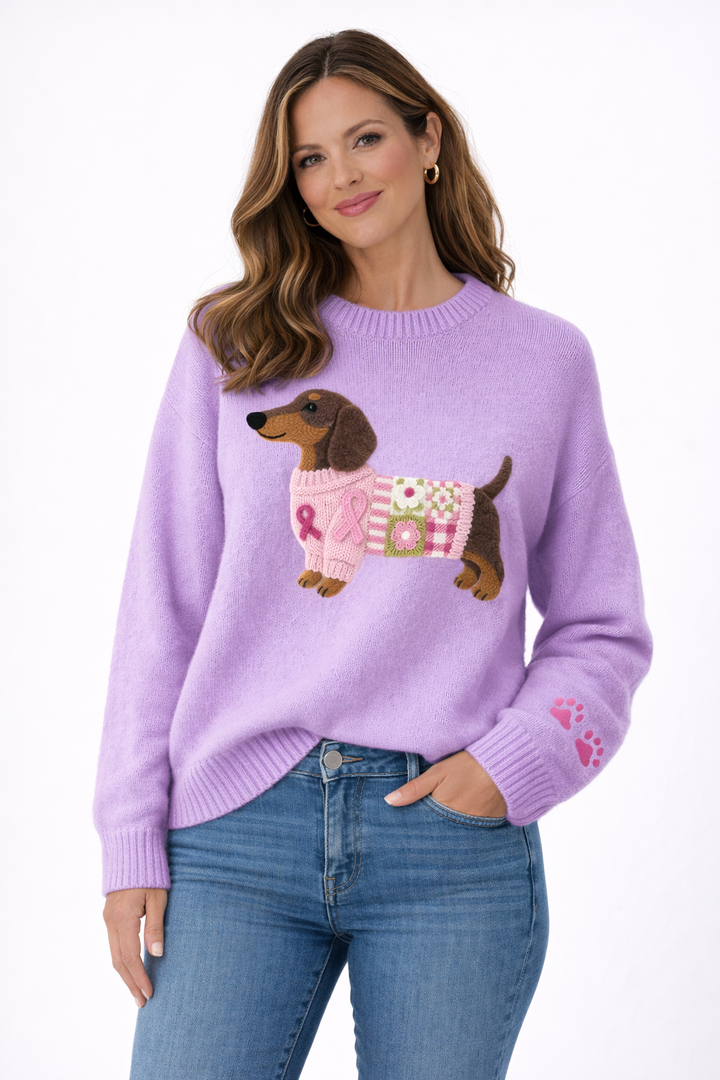 Kate | Maglione in Maglia Confortevole con Bassotto