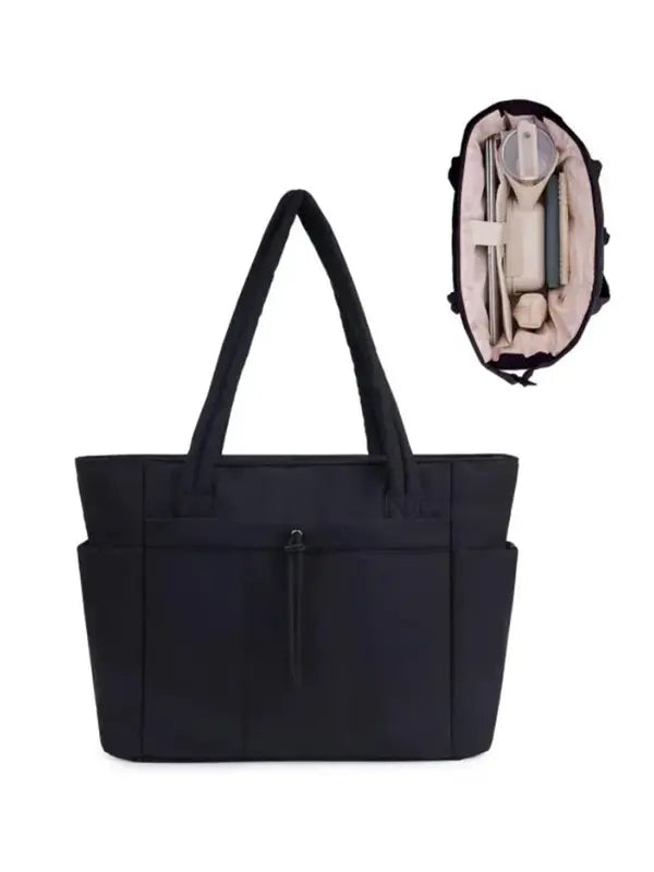 VEJA™ - Borsa a Spalla Puffer Isolata per Donne con Porta Laptop e Porta Tazza