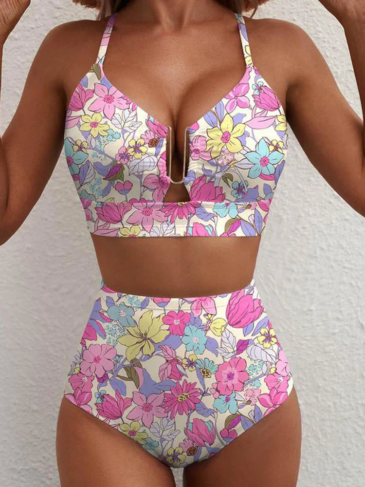 SET DI BIKINI A 2 PEZZI CON TAGLIO A U