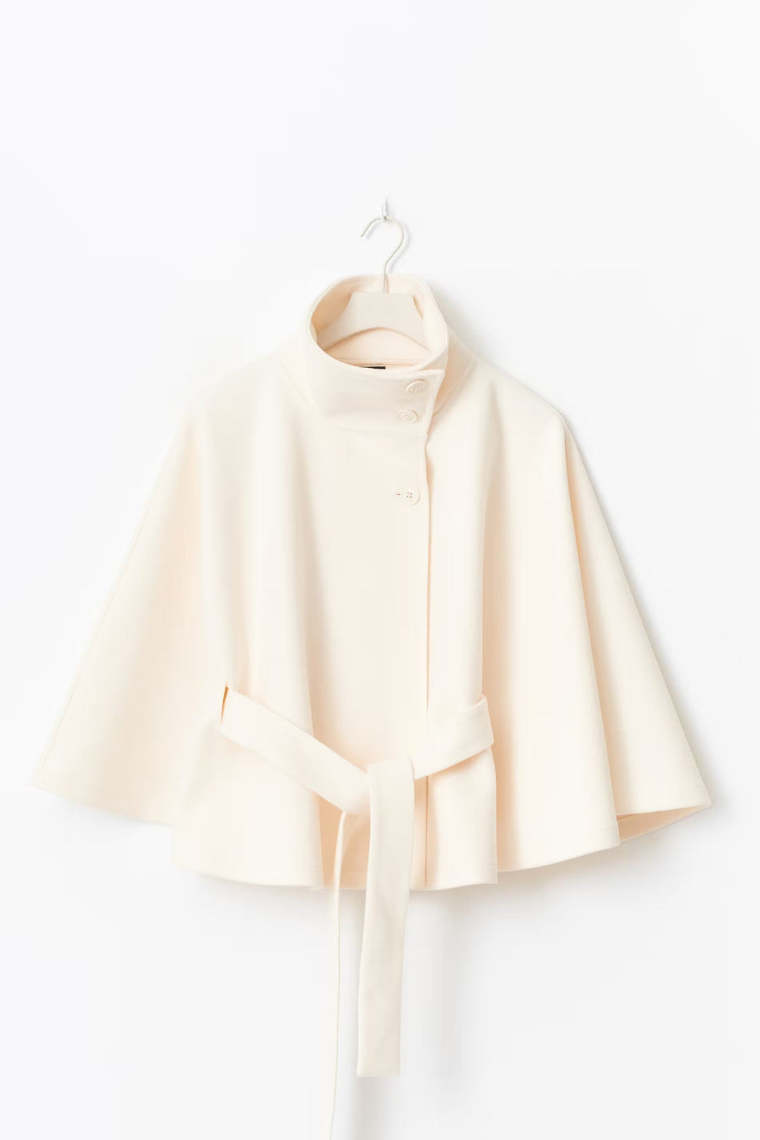 Ivanna Manteau Laine Femme – Col Haut Élégant avec Ceinture Amovible & Coupe Décontractée