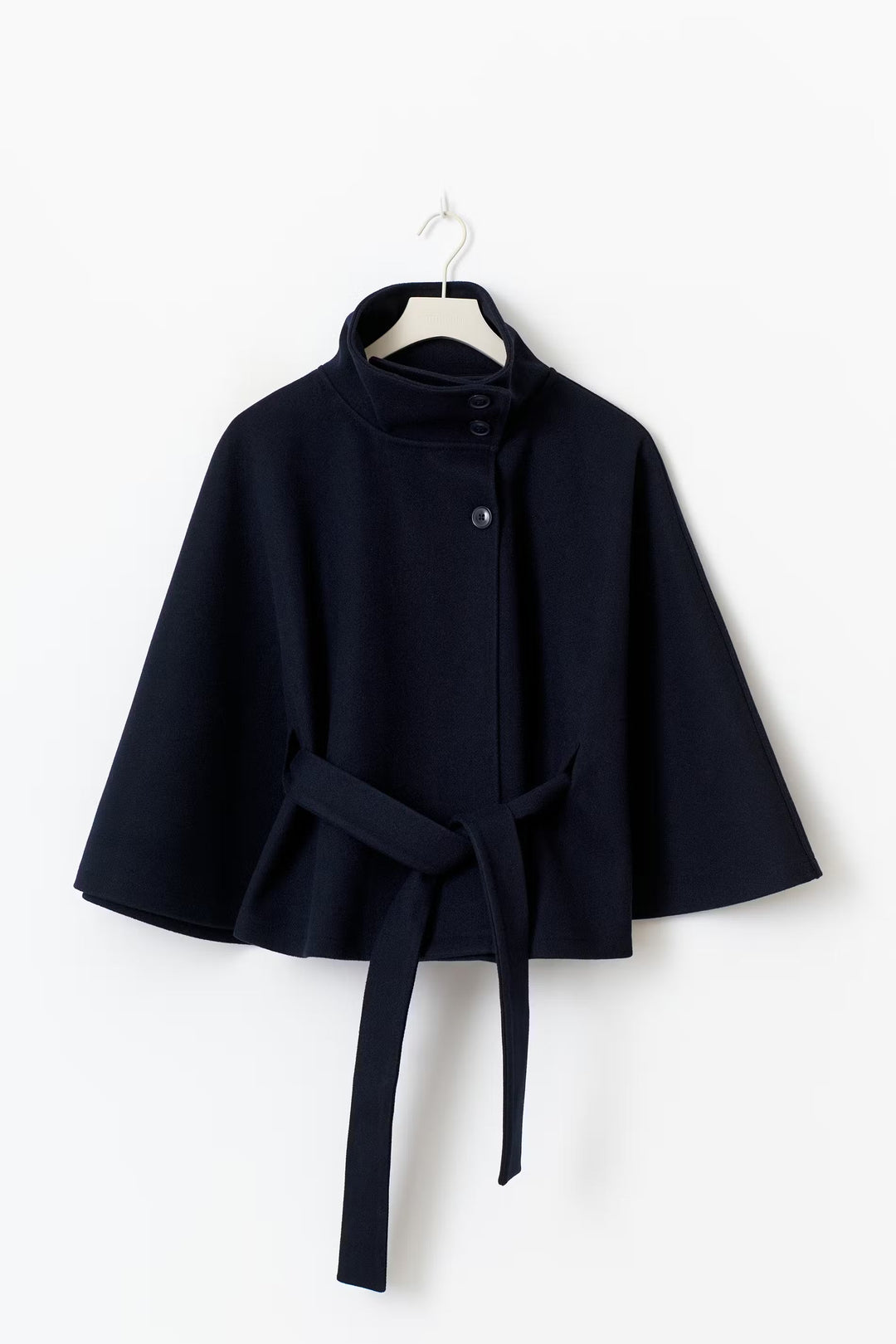 Ivanna Manteau Laine Femme – Col Haut Élégant avec Ceinture Amovible & Coupe Décontractée