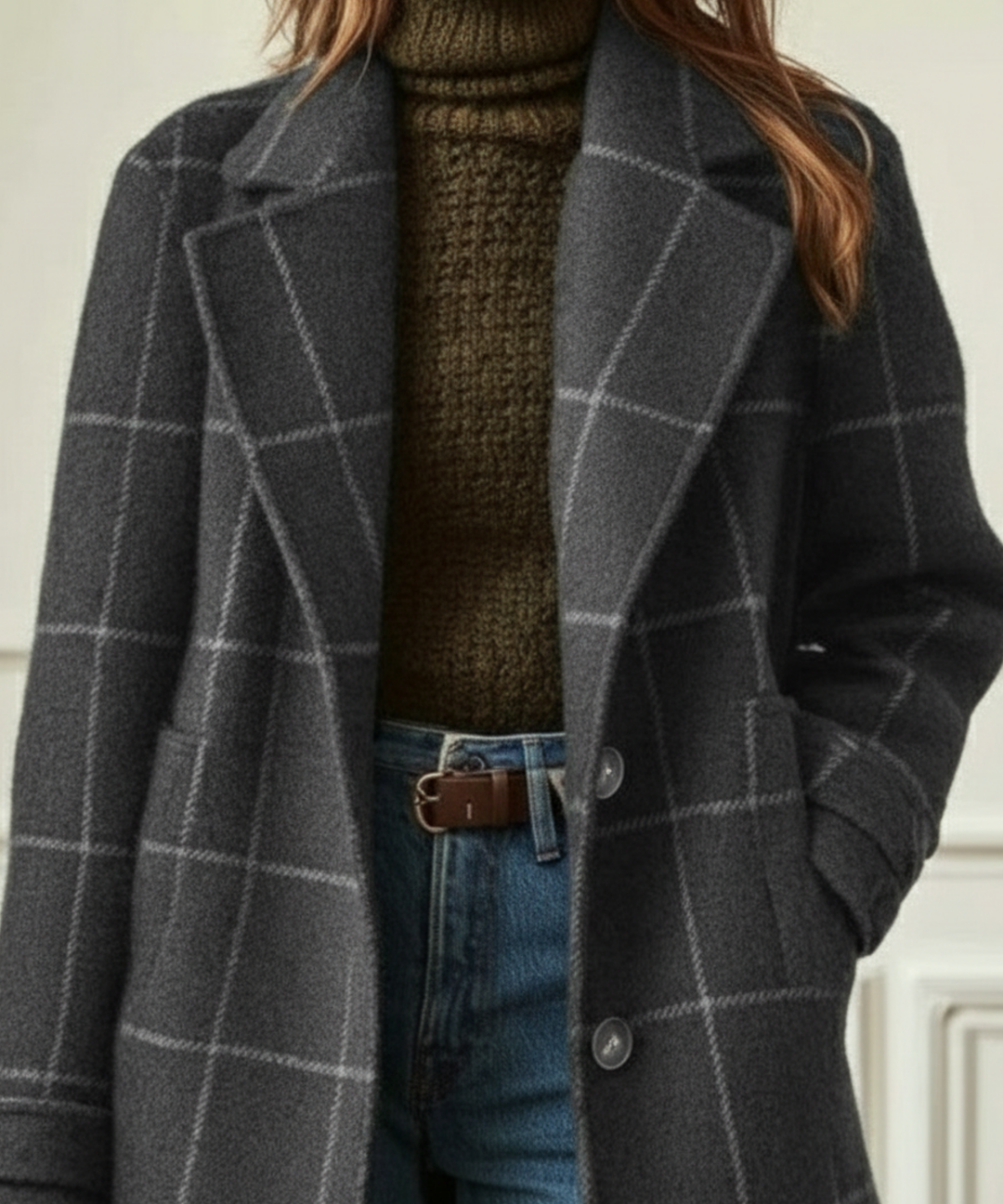 Cambridge – Elegante Cappotto in Lana a Quadri per Donne