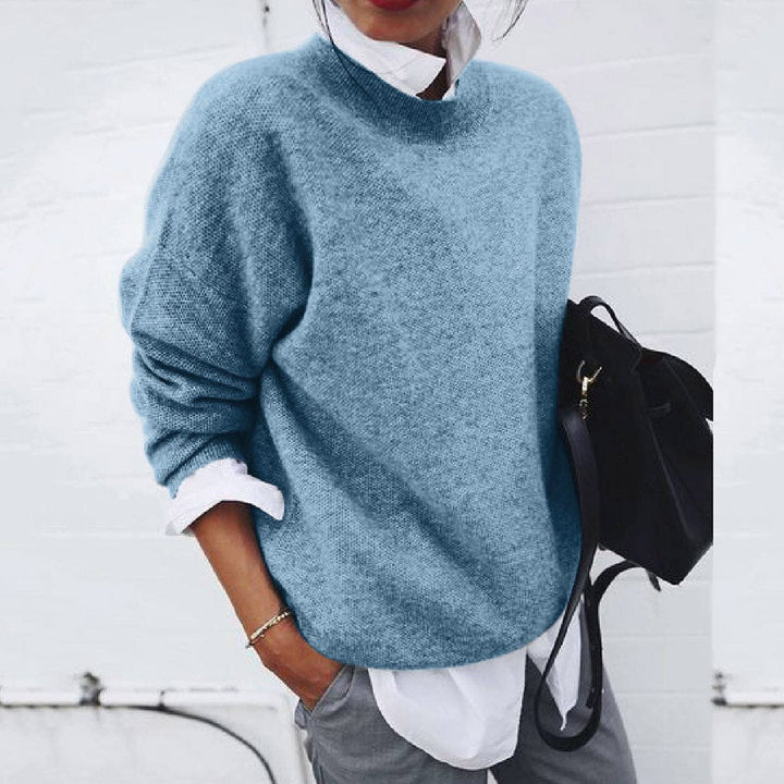 Elena Pull Femme en Cachemire – Pull de Luxe avec Col Rond Classique & Coupe Élégante
