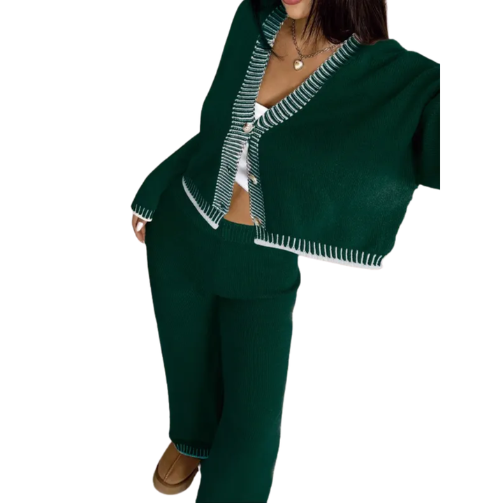 SHAMCEY™ – Set Comodo con Maglione e Pantaloni a Righe