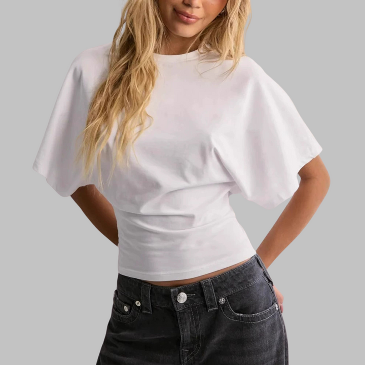 RAZI™ - Top Casual Fitted a Manica Mezza con Collo Rotondo