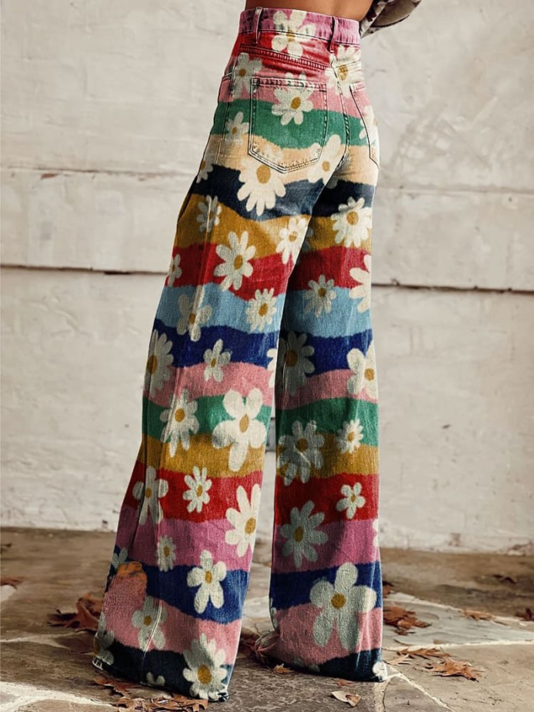 ELIANE™ - Pantaloni a Gamba Larga con Stampa Floreale Retrò