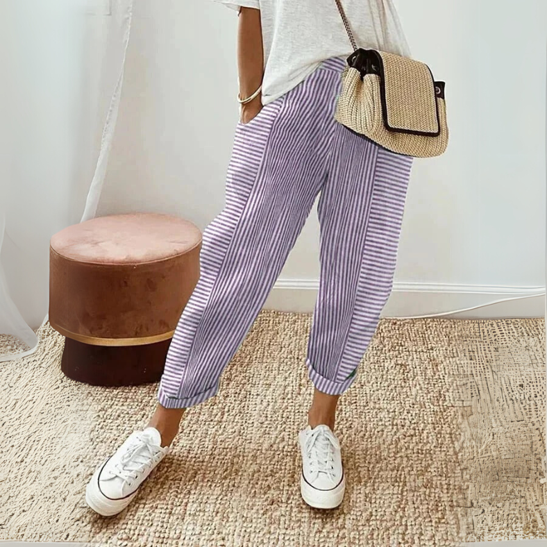 FLORIANE™ - Pantaloni Boho Striped Relaxed