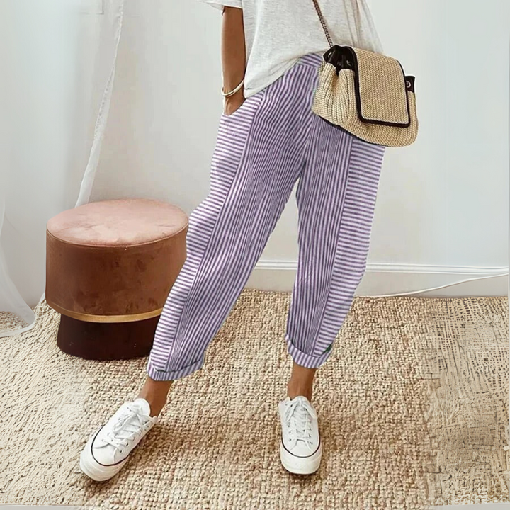 FLORIANE™ - Pantaloni Boho Striped Relaxed