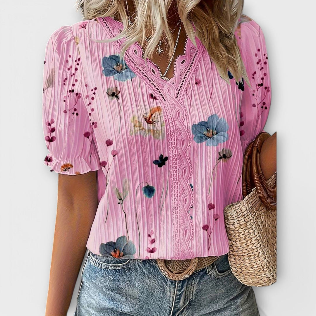 Emily - Blusa alla Moda con Collo Punta