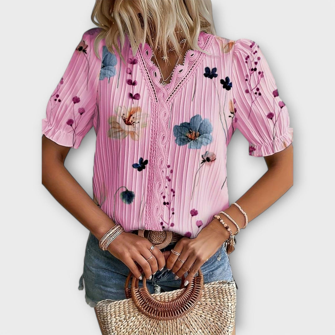 Emily - Blusa alla Moda con Collo Punta