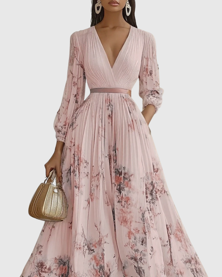 Rowella | Elegante Abito Maxi Plissettato