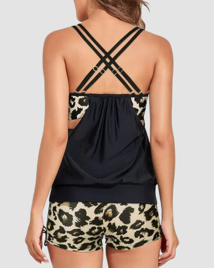 TANKINI COSTUMI DA BAGNO CONTROLLO PANCIA DUE PEZZI BLUSON