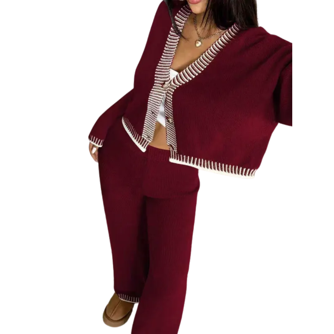 SHAMCEY™ – Set Comodo con Maglione e Pantaloni a Righe