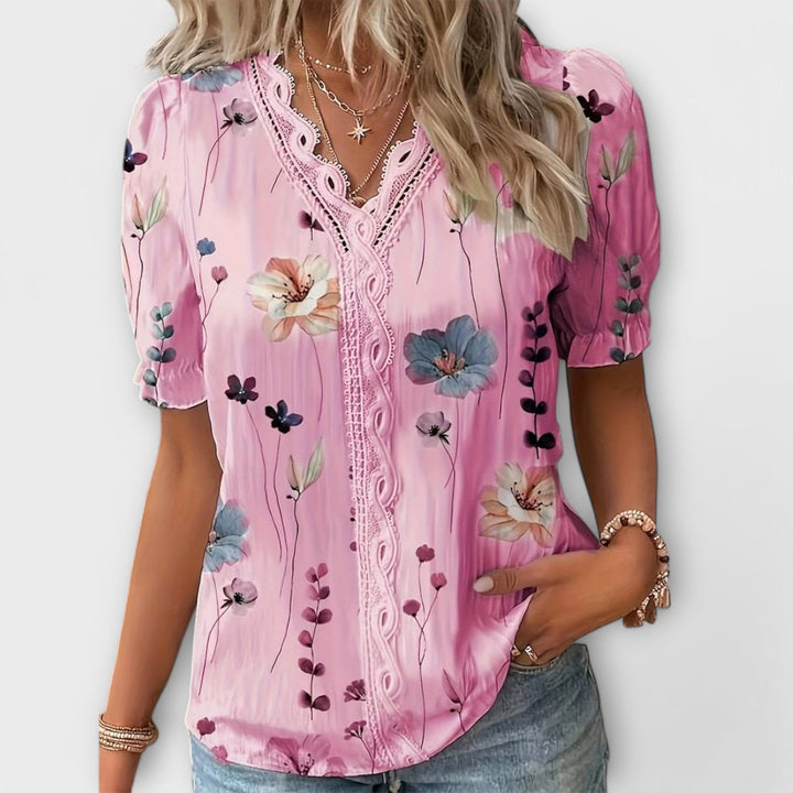 Emily - Blusa alla Moda con Collo Punta