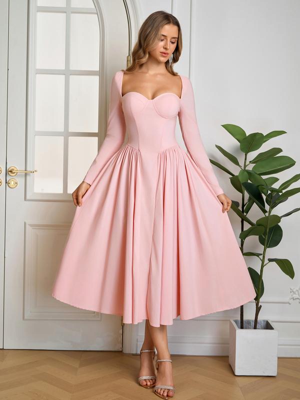 HOLLY™ - Abito A-Line Elegante con Rouches e Scollo a Cuore per Feste