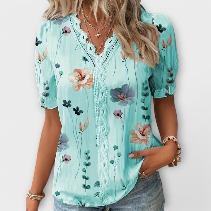 Emily - Blusa alla Moda con Collo Punta