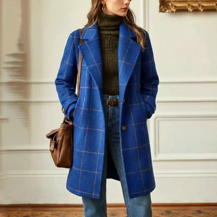Cambridge – Elegante Cappotto in Lana a Quadri per Donne